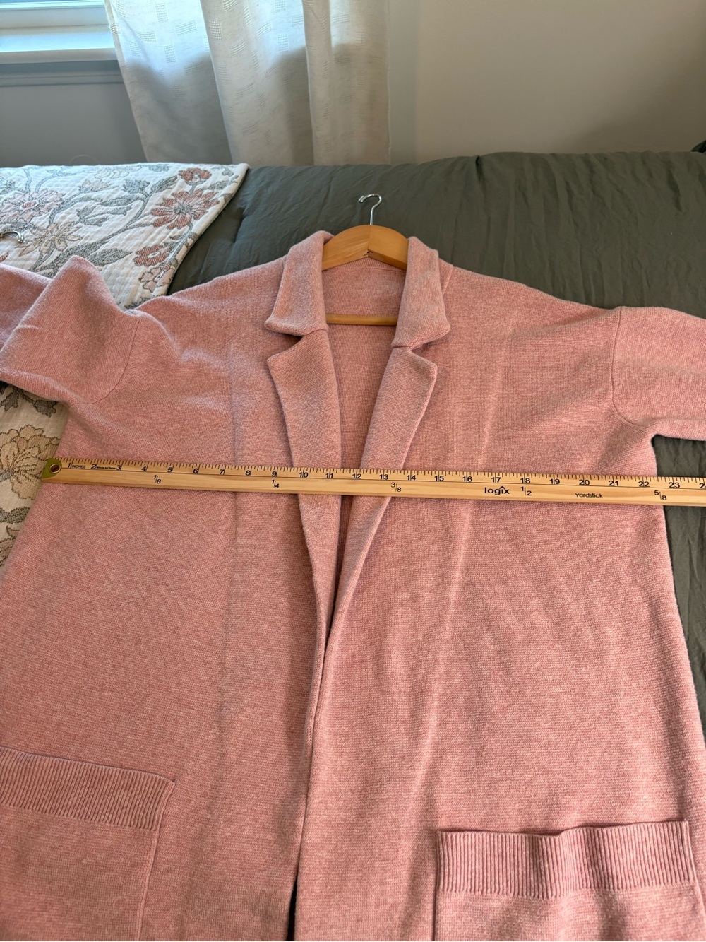 J. Crew Ella Open-Front Merino Wool/Cotton Long Sweater Blazer. Probable Large. - Picture 12 of 13